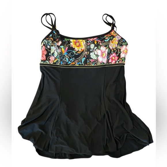 NWT~ LongitudeTrue Romance Long Torso Empire Princess Seam Swim Dress ~ 14